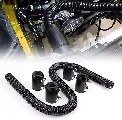 36  Stainless Steel Flexible Radiator Coolant Water Hose Kit With Caps Black US • $33.99