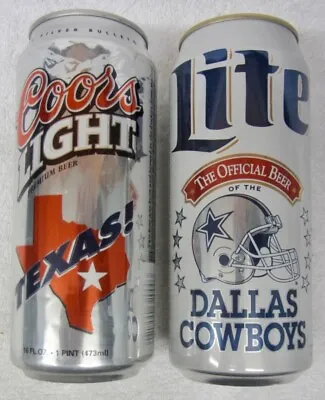 2 Vintage 1990's MILLER LITE & COORS DALLAS COWBOYS Football NFL Beer Can Helmet • $6.95