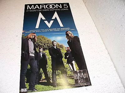 Maroon 5 It Won't Be Soon Before Long Double Sided Promo Poster RARE 12 X 24 • $17.96