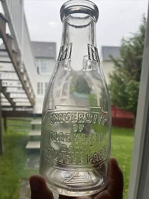 Quart University Of Maryland College Park Md Maryland Maryland Milk Bottle  Dug • $250