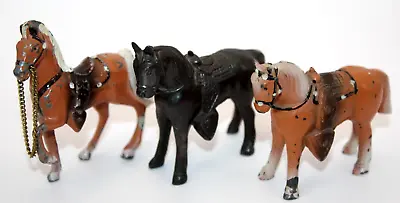 $14.99 • Buy Lot Of 3 Vintage Assorted Western Pot Metal Horse Figurines Carnival Prizes