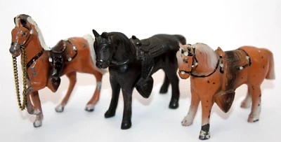 $14.99 • Buy Lot Of 3 Vintage Assorted Western Pot Metal Horse Figurines Carnival Prizes