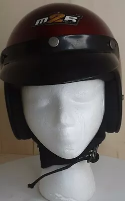 Red M2R DOT Motorcycle Helmet Pull Strap + Detachable Visor Medium? • $17.99