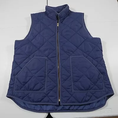 J Crew Vest Jacket Mens XL Navy Blue Quilted Walker Full Zip Pockets Outdoors • $28