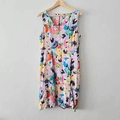 Gorman X Miranda Skoczek Garden Of Eden Bright Floral A Line Dress Size 12 • $30