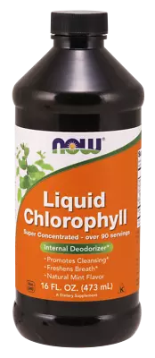 Now Foods Liquid Chlorophyll Mint 16 Oz - CLEANSE DETOX BREATH DEODORIZER  • $23.95