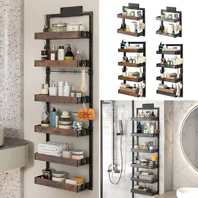 2/4/6 Tiers Kitchen Rack Herb Spice Jars Storage Cabinet Over Door/Wall Mounted • £14.95