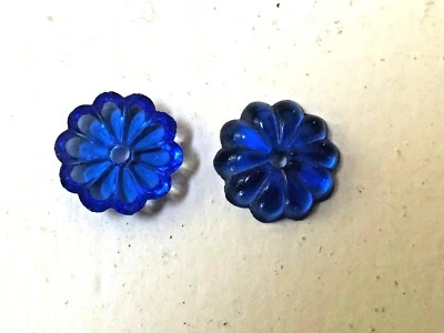 Lot Of 5 New VINTAGE BLUE Chandelier 15mm Rosettes Italian Glass Lamp Parts   • $7.50