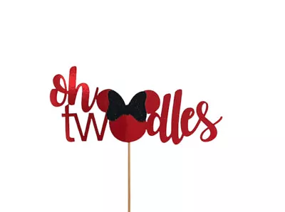 Oh Twodles Cake Topper Minnie Mouse Bow Two Cute 2 2nd Birthday Pretty • $19