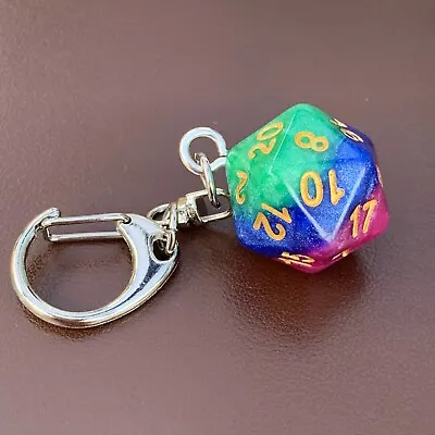 D20 Dice Keyring - Jesters Gambit - Layer Dice - Geek - Games Master - D&D. • £2.99
