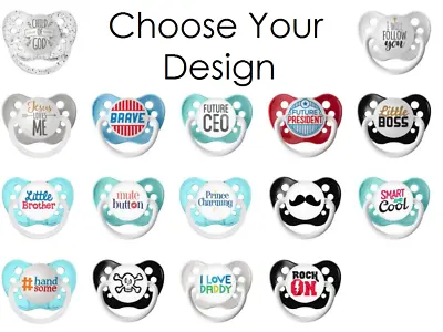 Ulubulu Expressions Pacifier For Baby Boy - Choose Your Design - 0-18 Months • $7.99