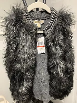 Michael Kors Faux Fur Cable Knit Vest • $29.99