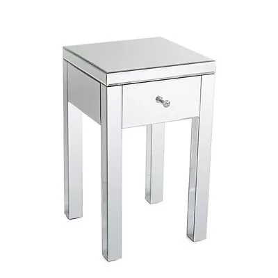 Modern And Contemporary Small 1 Drawer Mirrored Nightstand Bedside Table • $135.24