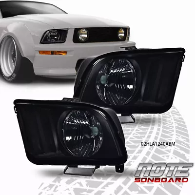 Fit For 2005-2009 Ford Mustang Pair Black Housing Headlight Head Lamps • $61.89