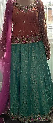 £100 • Buy Indian Pakistan Asian Wedding Party Mehndi  Lengha Bridal