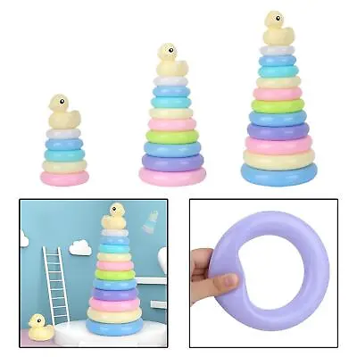 Stacking Rings Toy Soft Rainbow Stacker Toddler Learning • £7.04