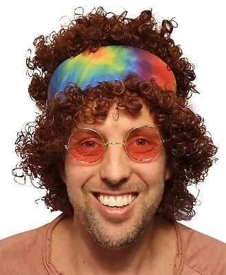 Brown Afro Hippy Men Wig-Synthetic Men's 60s 70s Chick Costume Halloween Party  • $14.99