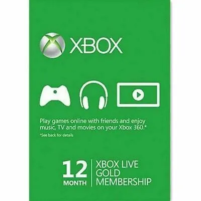 Microsoft Xbox Live Gold 12 Month Membership Card (Quick Dispatch) • £46.99