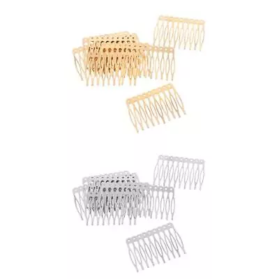 20pcs 10   Metal Blank DIY Alloy Hair Comb Clip Craft Accessories Set • £7.36