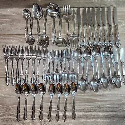 BERKELEY SQUARE Oneida Stainless Steel Flatware Set (49) USA Vintage SILVERWARE  • $69.99