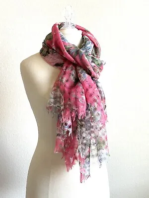 Epice Fleur Wool Stole Shawl Scarf Coral NEW With TAG • $258