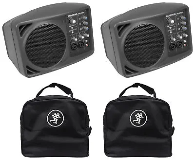 (2) Mackie SRM150 Powered Active PA Monitor Speaker + (2) Mackie Travel Bags • $634.70