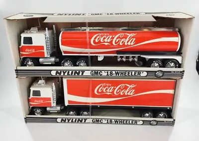 Vtg Nylint Coca Cola GMC 18 Wheeler Tanker Truck Steel Tractor Trailer Lot X2  • $359.99