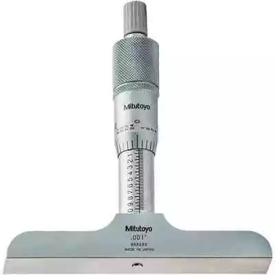 Mitutoyo 128-106 Mechanical Depth Micrometer: 1 Rod 0.001'' Rod Diam 1'' Range • $114.75