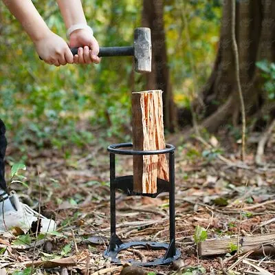 Firewood Kindling Splitter Metal Heavy Duty Outdoor Camp Manual Log Splitt Tool♪ • £13.97