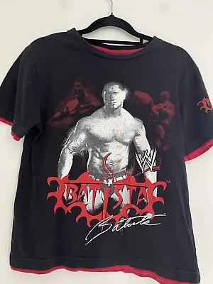 WWE World Wrestling Boys Batista Black Red Short Sleeve T Shirt Size 12 • $12.70
