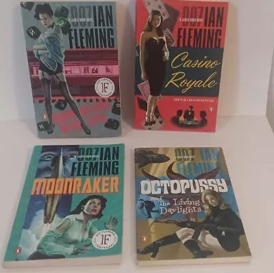 Ian Fleming - James Bond - Lot Of 4 Penguin  Casino Royale. Octopuses Moonraker • $50