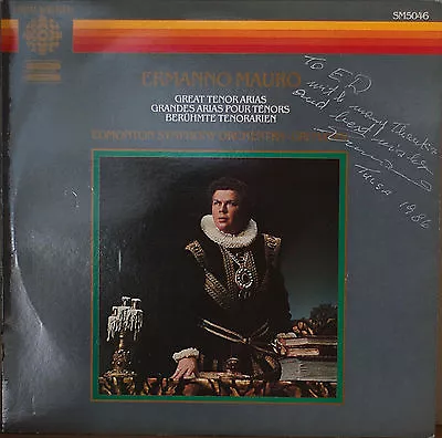 ERMANNO MAURO: Great Tenor Arias-NM1985DIGITAL LP AUTOGRAPHED CANADIAN IMPORT • $29.25