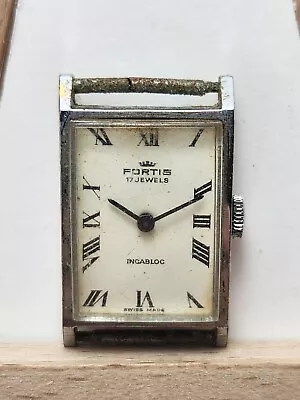Vintage Fortis Watch Wristwatch Movement Rectangular Tank Case • $19.99