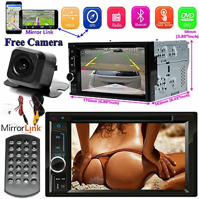 $106.90 • Buy Mirror Link Bluetooth Car Stereo DVD CD Player 6.2  Radio SD/USB In-Dash For GPS
