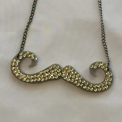 Mustache Necklace With Gold Rhinestones • $6