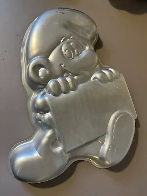 1983 Wilton Peyo Cake Pan Cartoon Character With Message Board Aluminum • $14.55