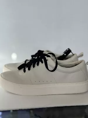 Zara Basic Collection Platform Sneakers Womens EU Size 41.  Dove Grey Lace Up • $15.99