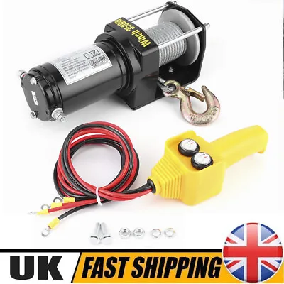 3500lbs 12V Electric Winch Synthetic Cable IP67 Waterproof High Power For ATV. • £90.69