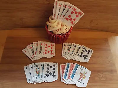 25 Edible Playing Cards Poker Casino Cupcake Cake Topper Decorations Precut • £3.70