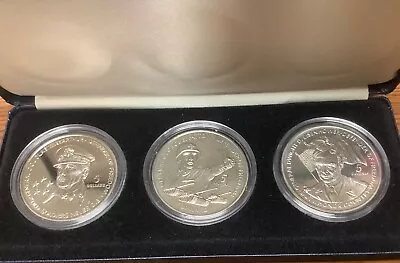 3 Coin Set - Niue 5 Dollar Macarthur Eisenhower Patton Wwii Commemorative • $79.99