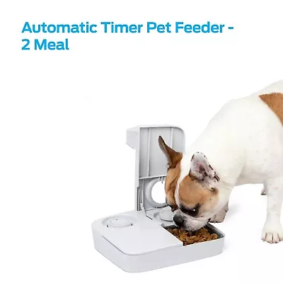 Automatic Timer Pet Feeder  - Dispenses Dog And Cat Dry Food - 2 Meals • $19.10