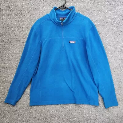 Patagonia Mens Fleece Sweater 1/4 Zip Pullover Blue Size Large • $30
