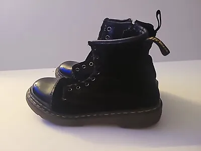 Dr Martens Boots Size 5 Women/ 3.5Y Pooch Girl Black Velvet Side Zipper No Laces • £25.94