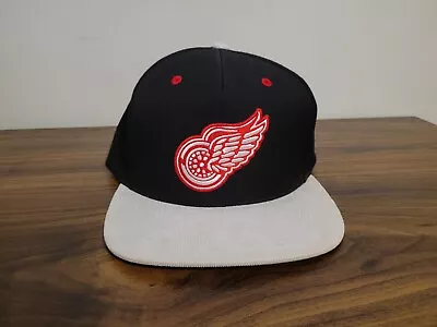 Detroit Red Wings Mitchell & Ness Flat Brim Hat Cap Vintage Hockey Adjustable • $22.99