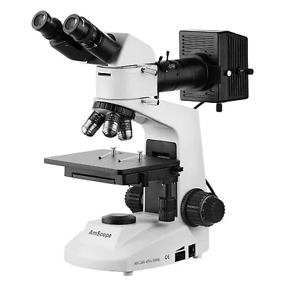 Amscope 50X-500X Binocular Metallurgical Microscope With Polarizing Features • $649.59