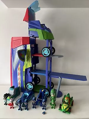 PJ Masks 2 In 1 Mobile HQ Playset Kids Play Toy Lights Sound Plus Figures • £39.99