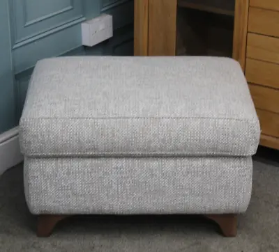 G Plan Storage Footstool In Pale Silver Weave Fabric. (1225) • £299