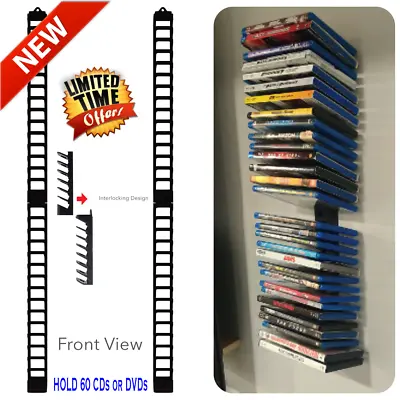 Wall Mount Video Game Storage Shelf CD DVD Media Organizer Rack 60 Disc Holder • $33.89