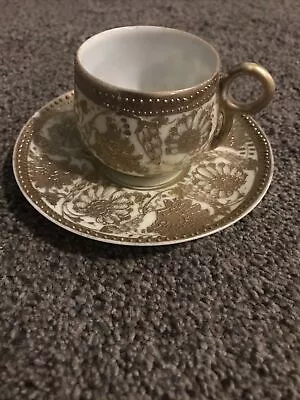 Beautiful Nippon Hand Painted Gold Tea Cup And Saucer • $49.99