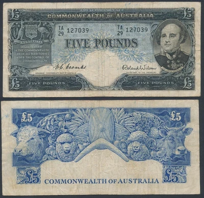 $33 • Buy Australia: 1954 QEII £5 Commonwealth Bank 